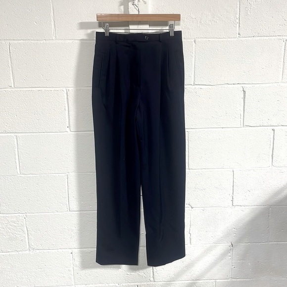 Rafaella Women’s 100% Wool Navy High Waisted Trousers Sz 10 - Picture 1 of 4